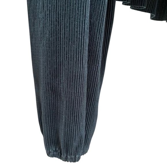 NWT ASTR The Label Teal Plisse Long Sleeve Teal Blouse - Picture 6 of 9